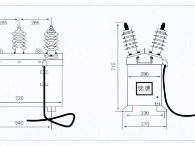 硅橡膠干式高壓計量箱接線原理和外形安裝尺寸說明